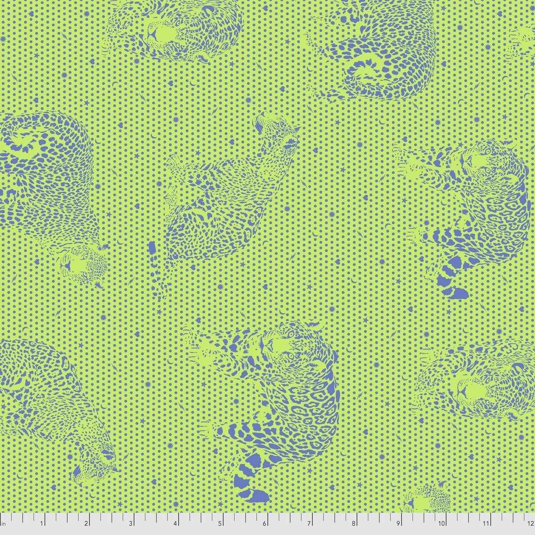 Artistic Quilts with Color Fabric Tula Pink - DAYDREAMER - LIL JAGUARS - SKU #PWTP174.KIWI SHIPPING NOVEMBER 2021