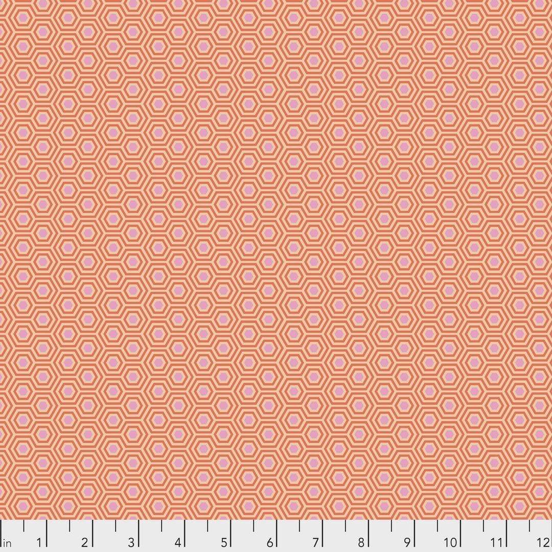 Artistic Quilts with Color Fabric Tula Pink  True Colors - Hexy - PEACH BLOSSOM SKU #PWTP150.PEACHBLOSSOM