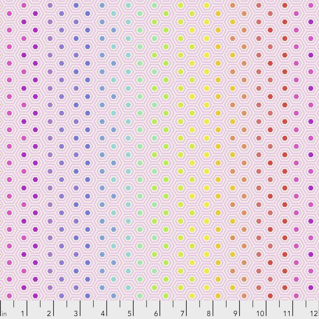 Artistic Quilts with Color Fabric Tula Pink  True Colors - Hexy Rainbow - SHELL SKU #PWTP151.SHELL