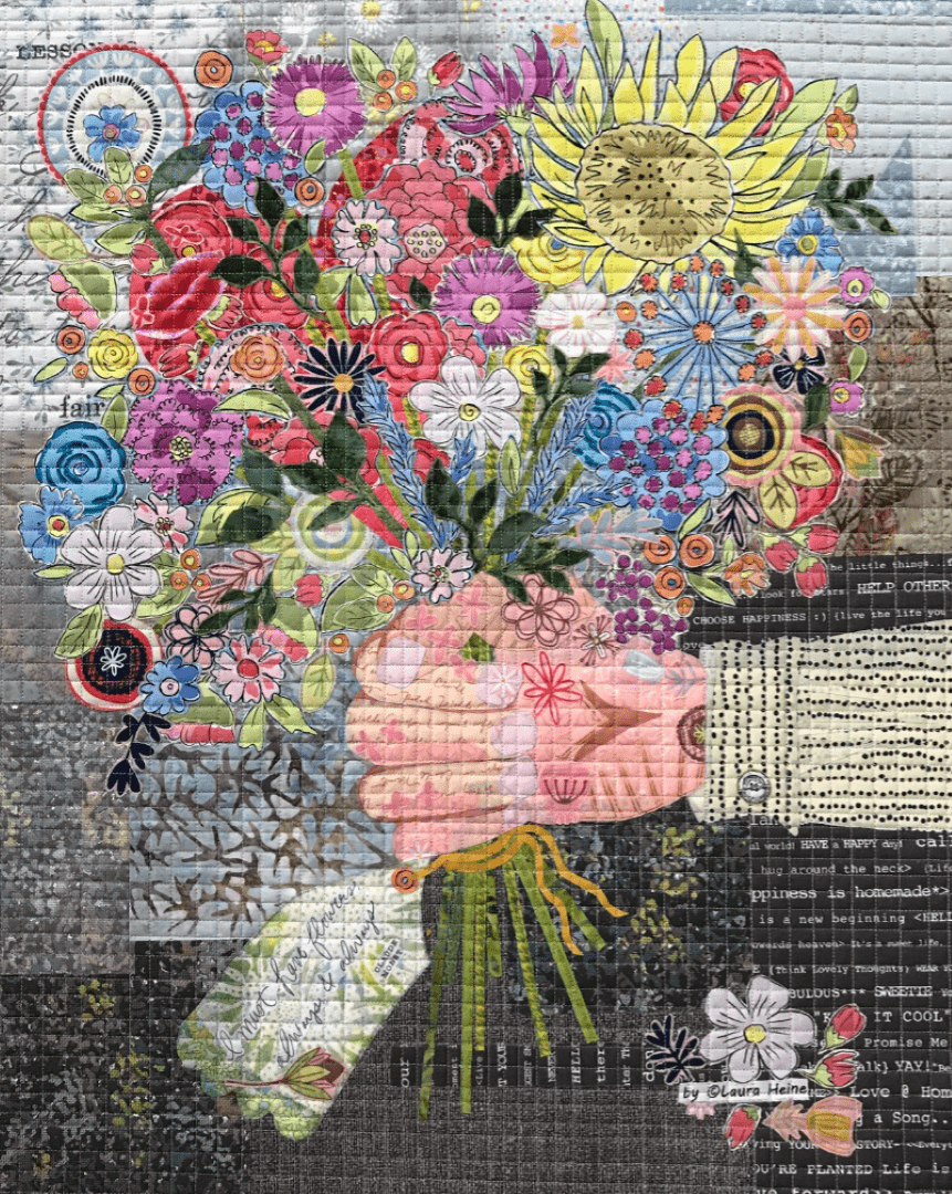 Artistic Quilts with Color pattern Always & Always Collage Quilt Kit by Laura Heine