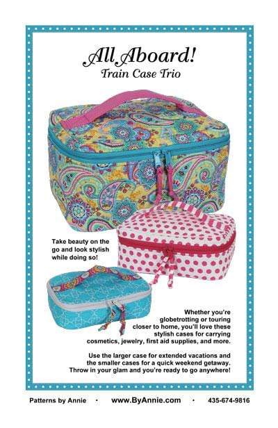 Artistic Quilts with Color pattern BYANNIE - ALL ABOARD! TRAIN CASE TRIO