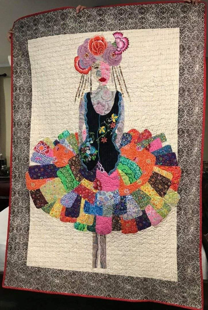 Artistic Quilts with Color pattern LAURA HEINE - The Dress Collage Quilt Kit