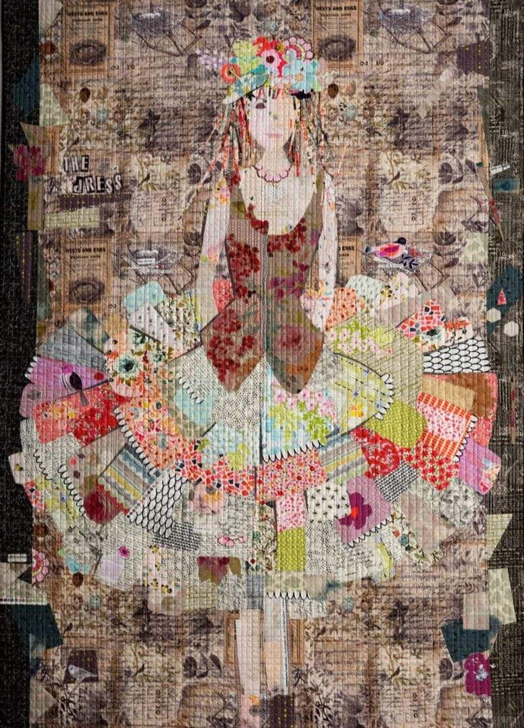 Artistic Quilts with Color pattern The Dress Collage Pattern by Laura Heine