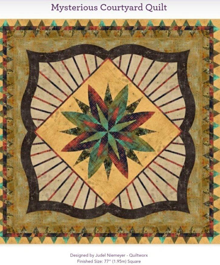 Artistic Quilts with Color Quilt Kit Mysterious Courtyard Complete Quilt Kit Featuring Tim Holtz Abandoned1, Abandoned 2 and Provisions fabric lines. Shipping MAY 2021