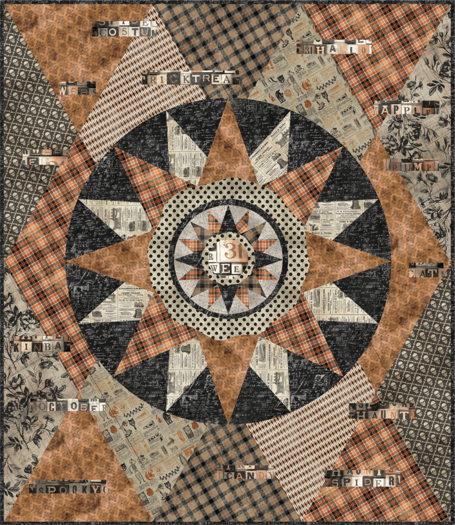 Artistic Quilts with Color Quilt Kit TIM HOLTZ - HARLEQUIN HALLOWEEN QUILT KIT