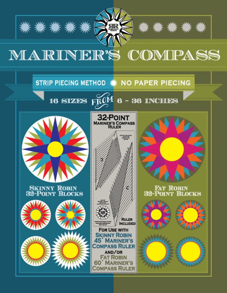 Artistic Quilts with Color ROBIN RUTH - 32-POINT MARINER'S COMPASS BOOK AND RULER COMBO