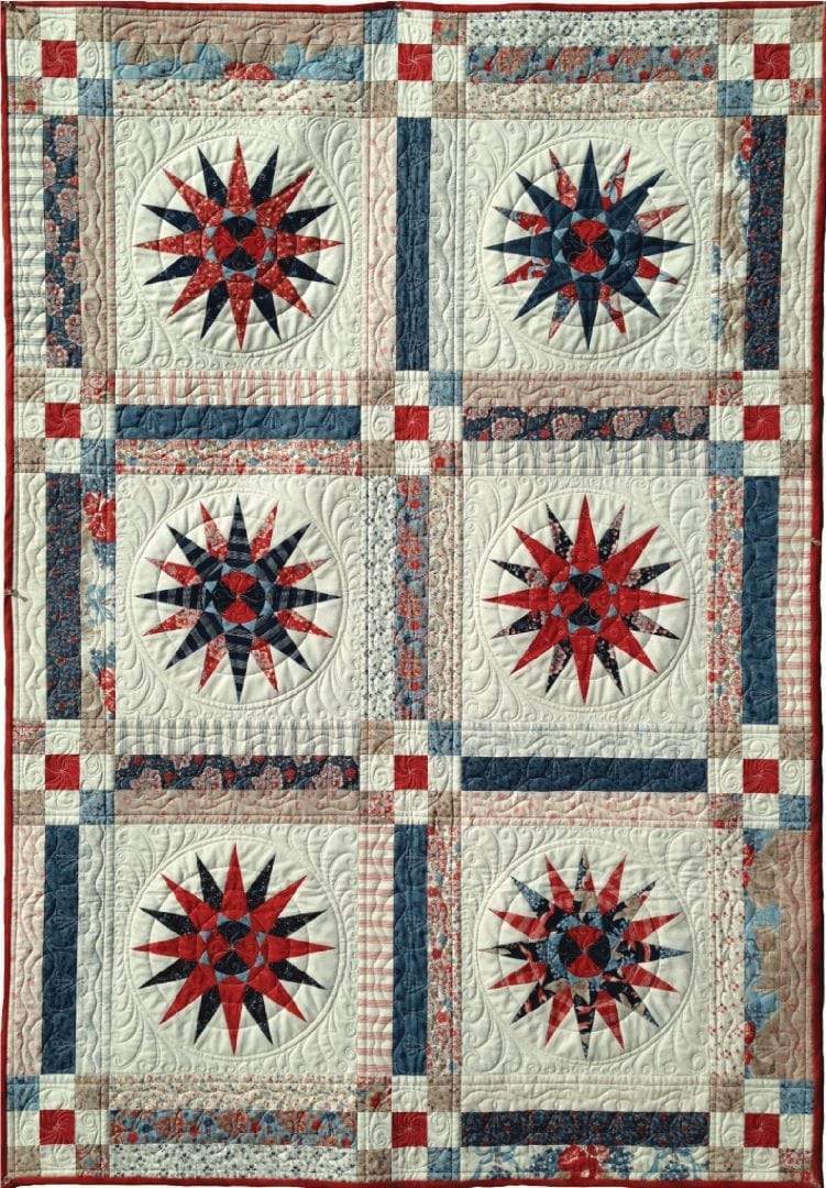 Artistic Quilts with Color SKINNY ROBIN 16-POINT MARINER'S COMPASS BOOK AND RULER COMBO