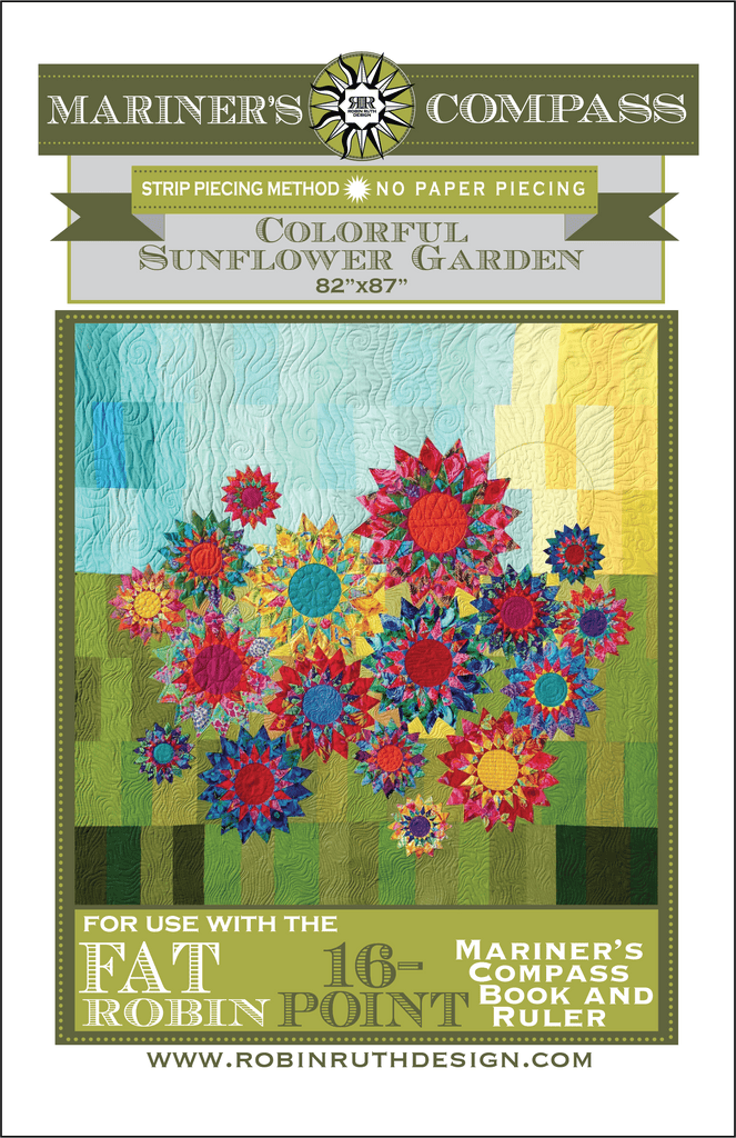 Artistic Quilts with Color template ROBIN RUTH - COLORFUL SUNFLOWER GARDEN PATTERN