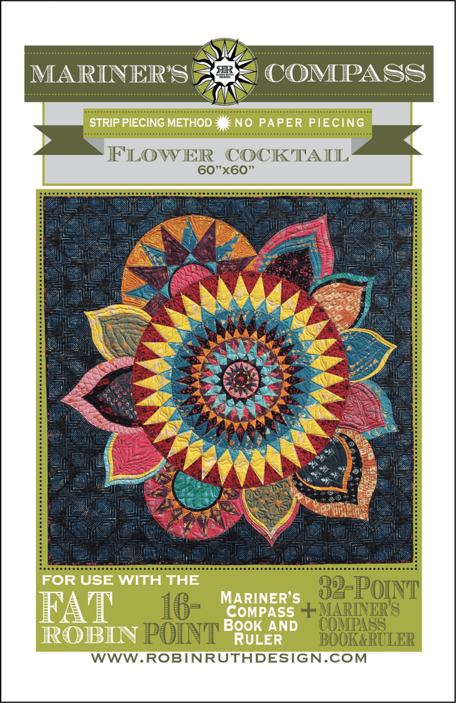 Artistic Quilts with Color template ROBIN RUTH - FLOWER COCKTAIL PATTERN