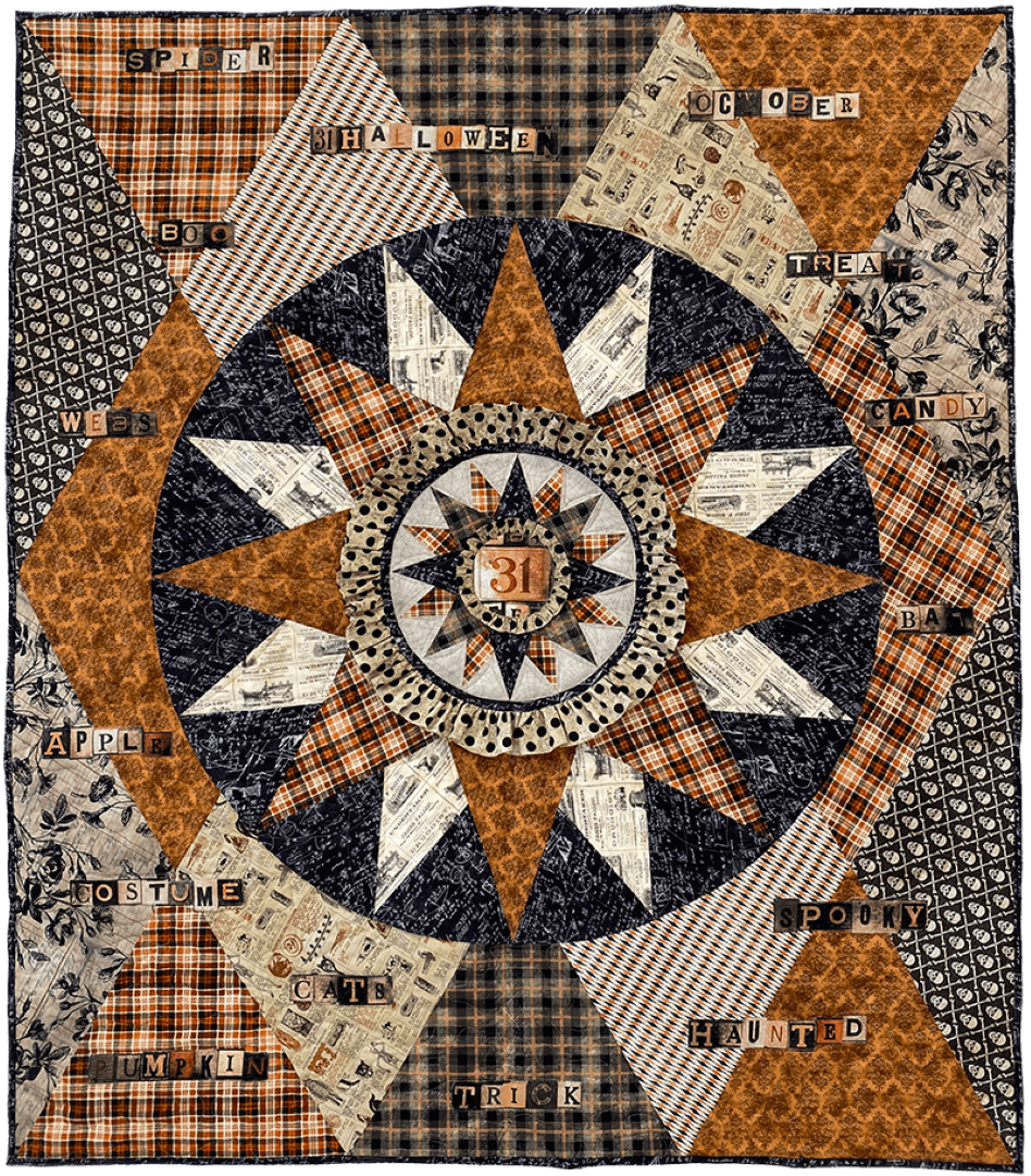 Artistic Quilts with Color template ROBIN RUTH - HARLEQUIN HALLOWEEN PATTERN