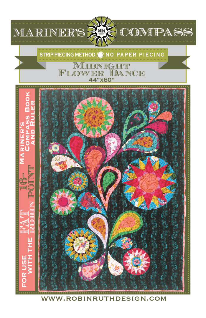 Artistic Quilts with Color template ROBIN RUTH - MIDNIGHT FLOWER DANCE PATTERN