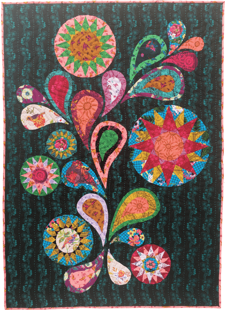 Artistic Quilts with Color template ROBIN RUTH - MIDNIGHT FLOWER DANCE PATTERN