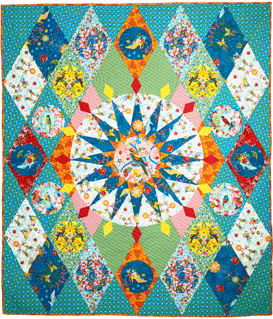 Artistic Quilts with Color template THE QUEEN'S DREAM Skinny Robin 16-Point Mariner’s Compass Book and Ruler combo
