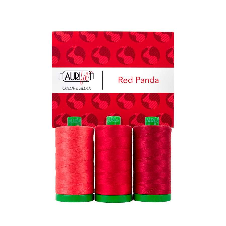 Artistic Quilts with Color Thread Aurifil Thread Color Builder 2021:  February Red Panda