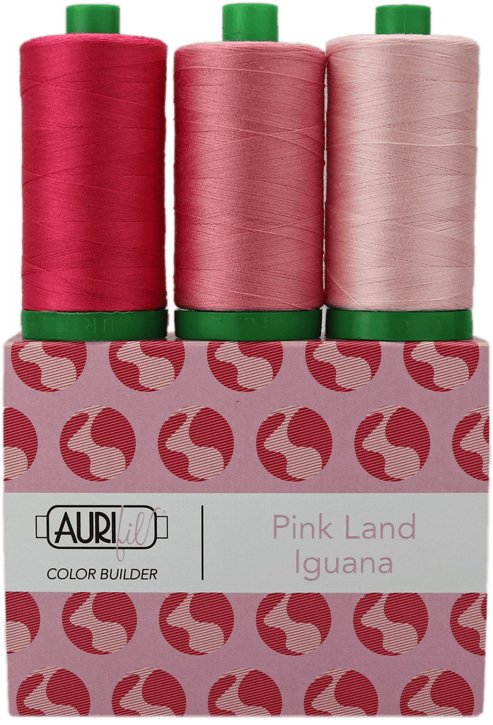 Artistic Quilts with Color Thread Aurifil Thread Color Builder 2021: May + Pink Land Iguana
