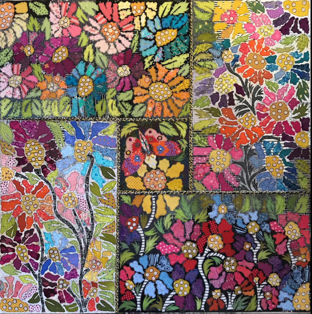 Laura Heine - Boho Bloom Pattern - Block #5 - Artistic Quilts with Color