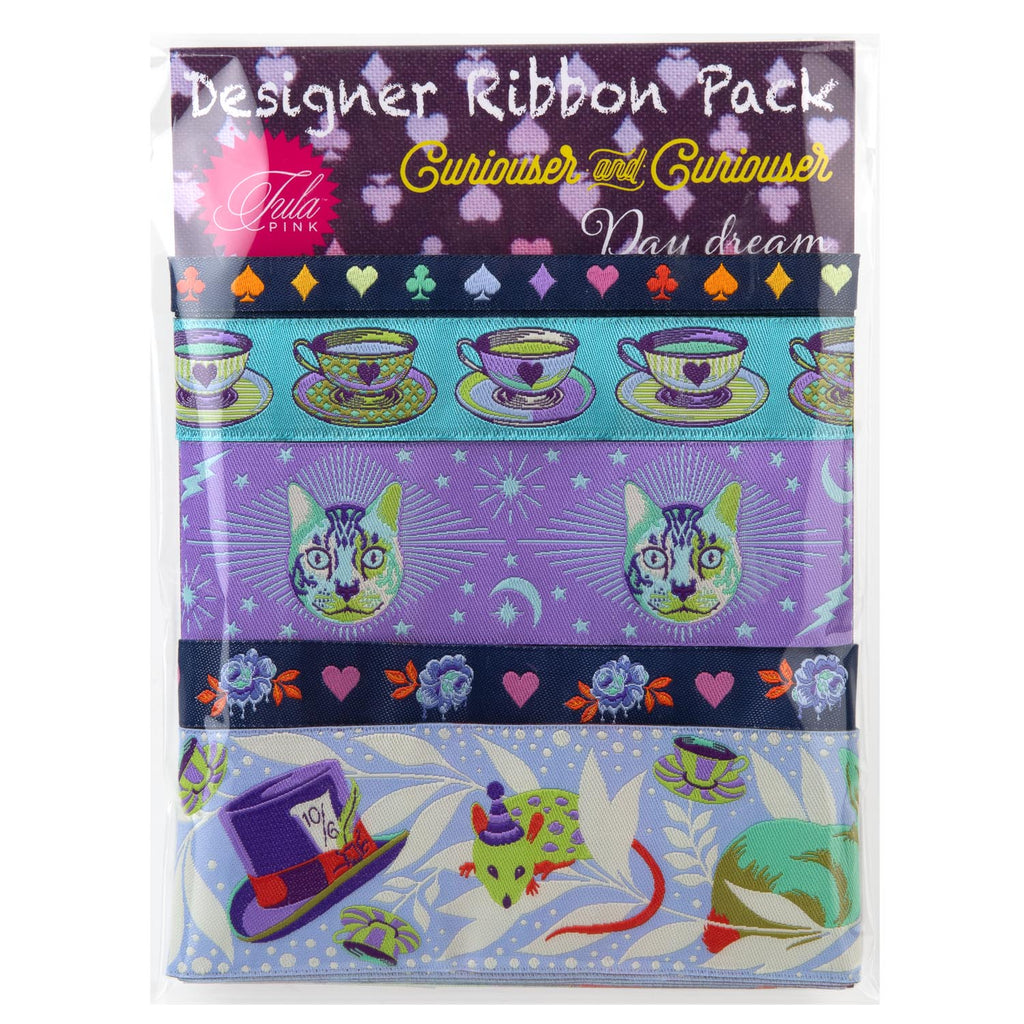 RENAISSANCE RIBBONS -  TULA PINK CURIOSER AND CURIOSER - DAYDREAM RIBBON DESIGNER PACK - Artistic Quilts with Color