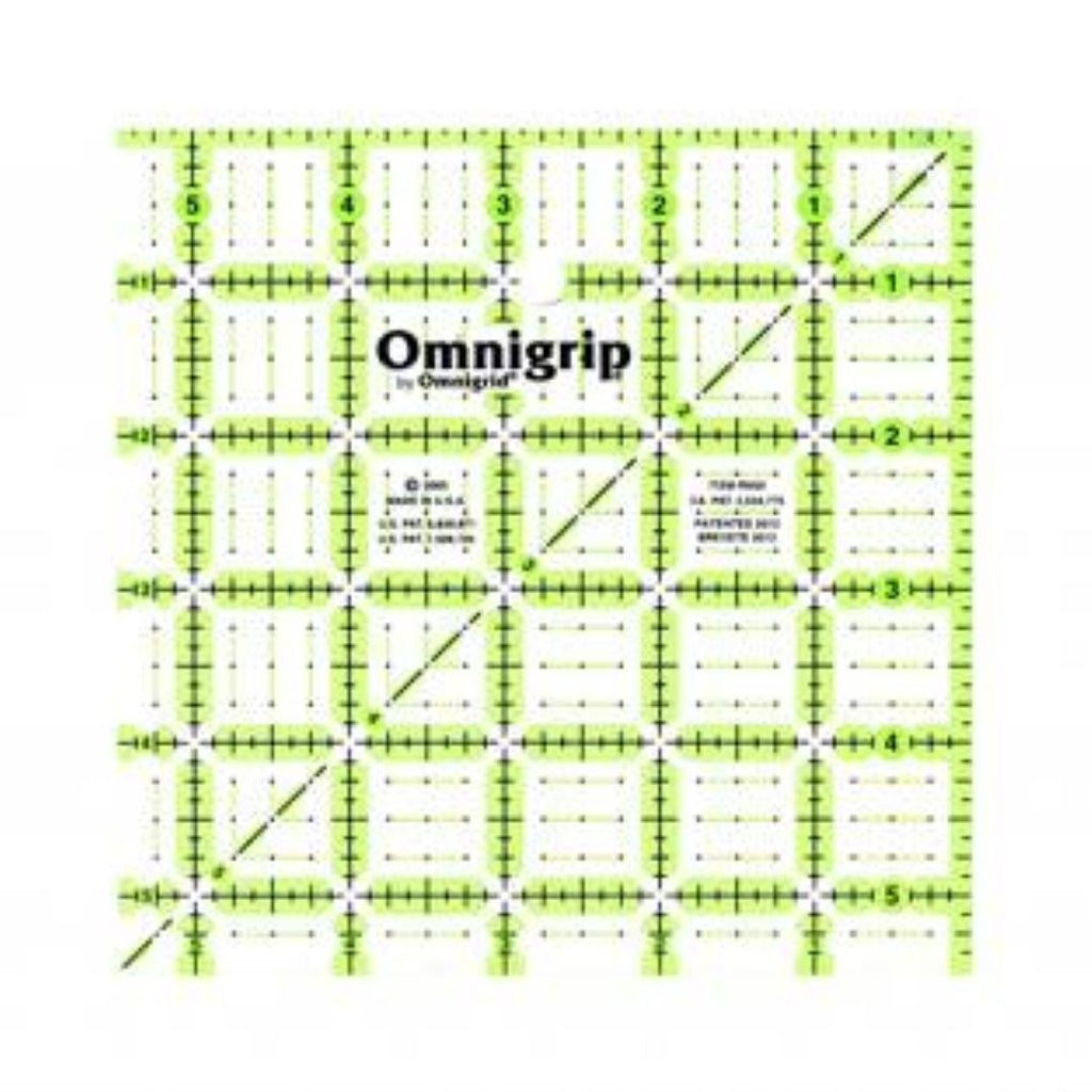 Omnigrid - Omnigrip Ruler - 5.5" SQUARE - Artistic Quilts with Color