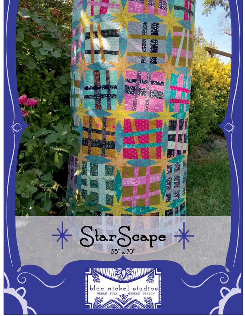 BLUE NICKEL STUDIOS - StarScape - An Urban Folk Pattern - Artistic Quilts with Color