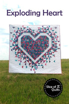 SLICE OF PI - EXPLODING HEART QUILT PATTERN - Artistic Quilts with Color