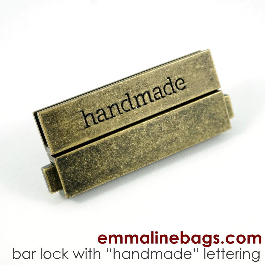 EMMALINE BAGS - Large Bar Lock with "handmade" Lettering