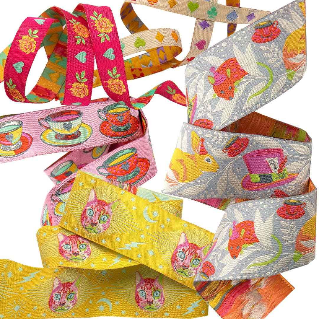 RENAISSANCE RIBBONS - TULA PINK CURIOSER AND CURIOSER - WONDER RIBBON DESIGNER PACK - Artistic Quilts with Color