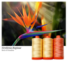 AURIFIL - Thread Color Builder 2022: July Bird of Paradise - Strelitzia reginae - Artistic Quilts with Color