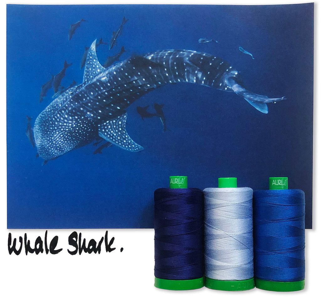 AURIFIL - Thread Color Builder 2021: June - Whale Shark - Artistic Quilts with Color